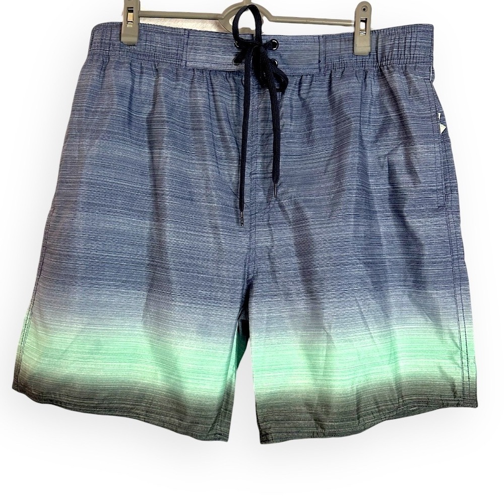 Stillwater Supply Co Mens XXL Swim Trunks Navy Green Ombre Board‎ Shorts Lined